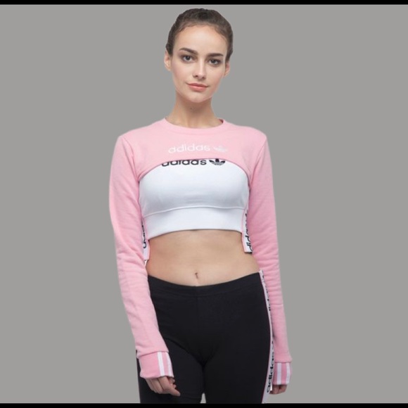 adidas shrug sweater pink